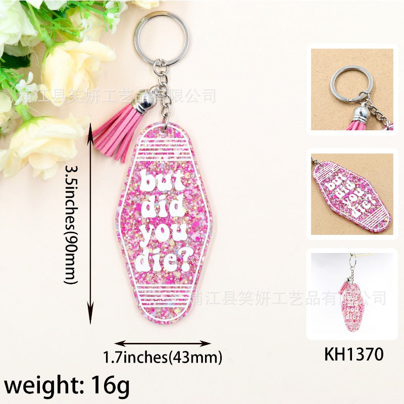 Wholesale Car Room Card Acrylic UV Printing Laser Cutting Keychains